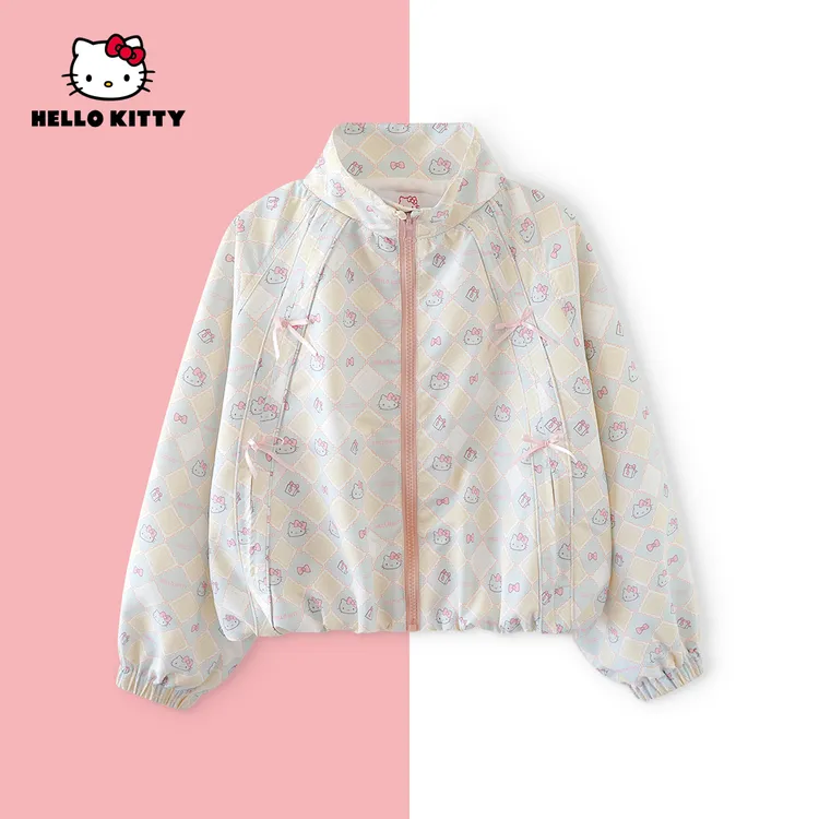 HelloKitty秋季新款女童装时尚满印外套中大童上衣AC5328MK446 KT