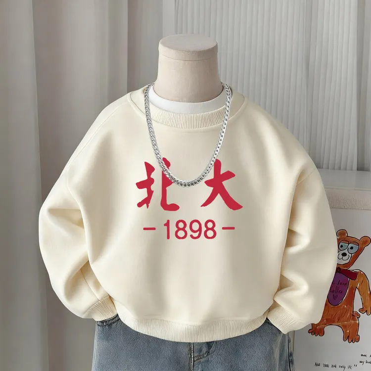 男童卫衣秋冬2025新款儿童韩系长袖圆领衫宝宝冬季加绒卡通上衣潮