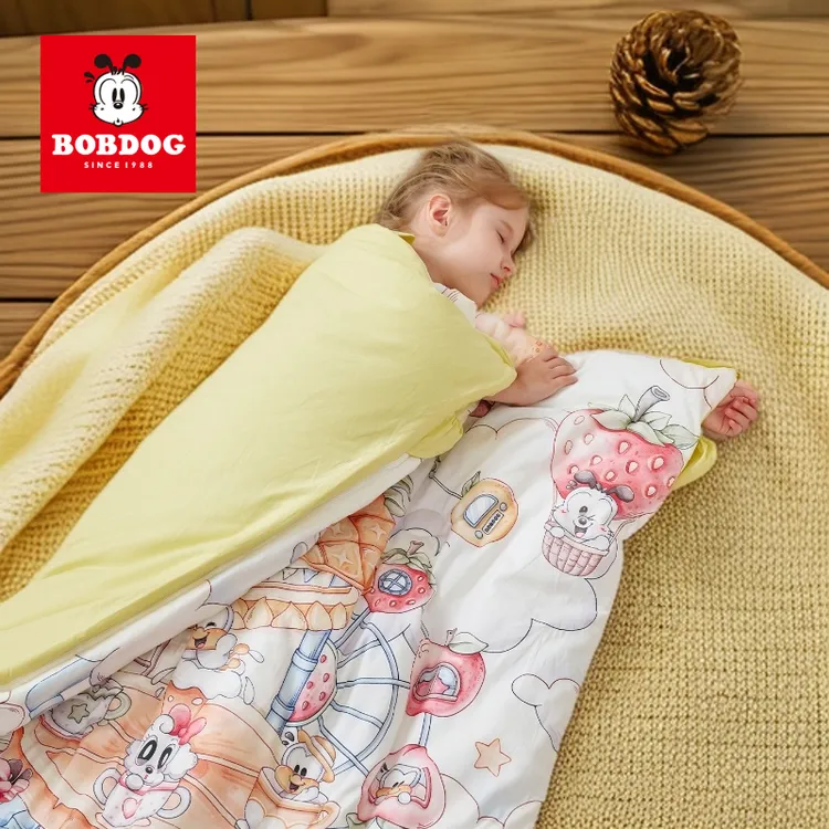 巴布豆儿童防踢被睡袋秋冬婴儿宝宝纯棉防踢被豆豆小孩睡袋被子