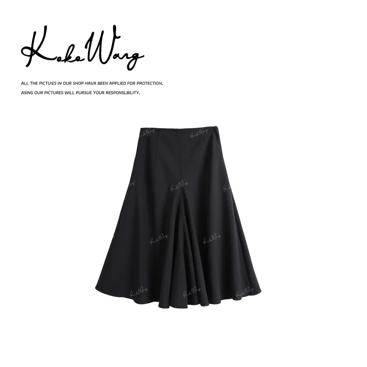 KOKO WANG 秋冬慵懒风时尚显瘦花瓣伞裙半身裙 N2445K14Q47