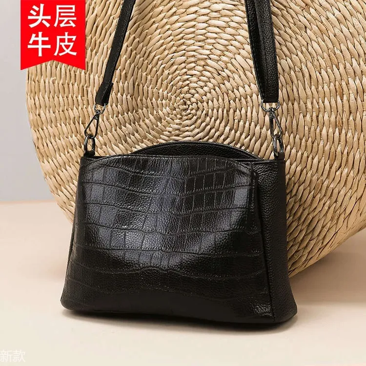 真皮女包三层大容量2025新款头层牛皮多层软皮小包百搭单肩斜挎包