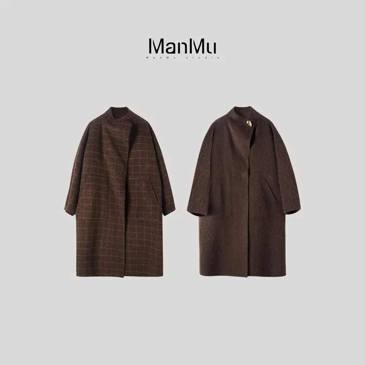 满目ManMu 【张琪专属】高级定制秋冬时尚百搭羊毛混纺大衣350797