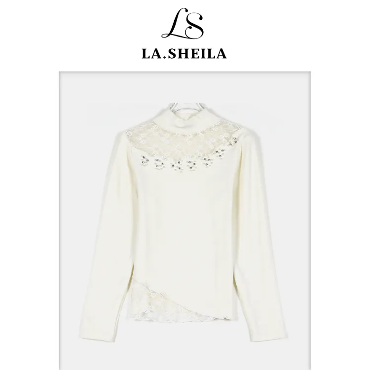 LA.Sheila重工水钻拼蕾丝上衣253-SY/1112-2697
