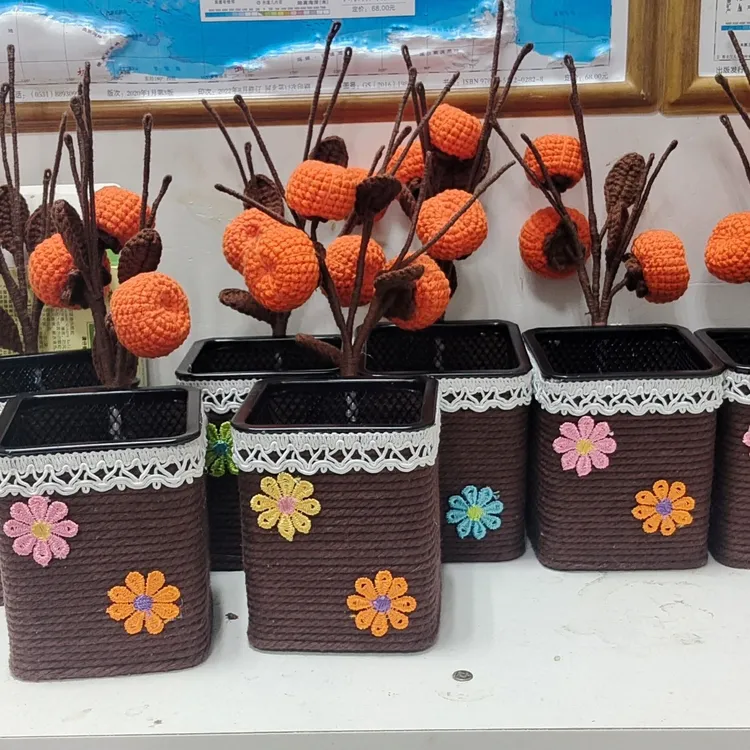 手工钩织毛线永生花成品花束教师节创意款式真花礼品