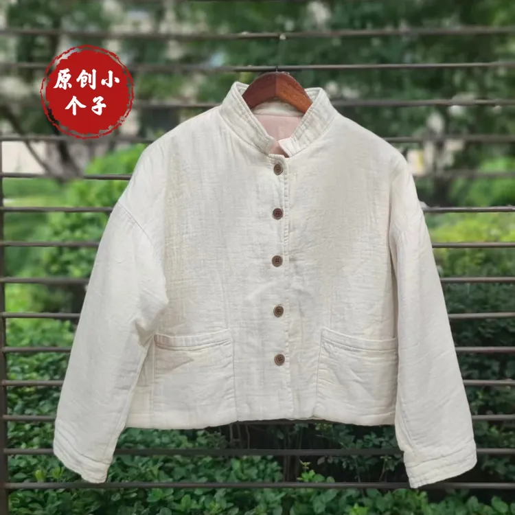小个子新升级加厚款7305短款立领宽松开衫棉服衣长57胸围130