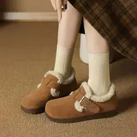舒适软底勃肯鞋女冬季季2025新款爆款一脚蹬懒人加绒加厚博豆豆鞋