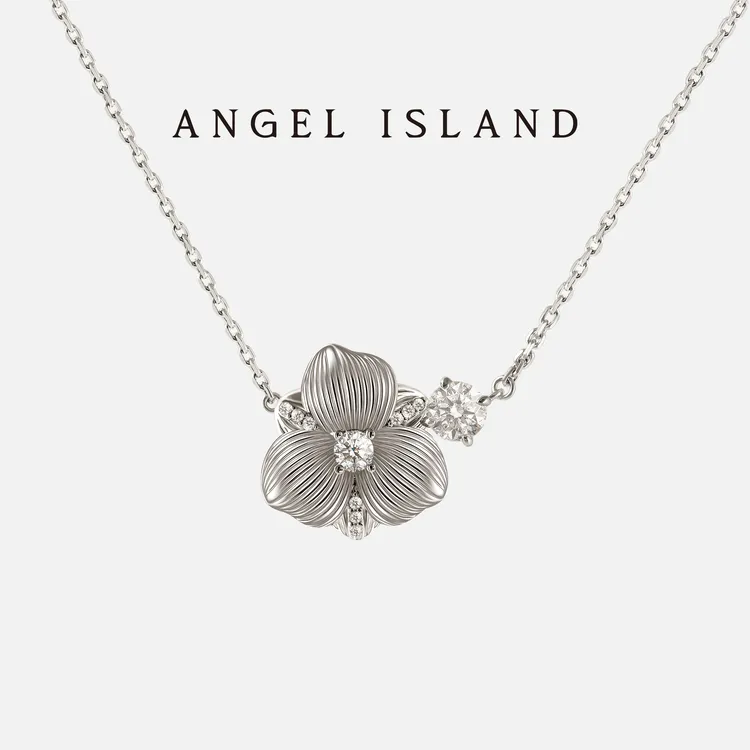 ANGEL ISLAND/天使岛屿 铜合金合成锆石项链 芳华新中式花朵项链