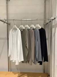 温柔瑶-Ersan冬季新款#极简U领百搭长袖T恤#7748