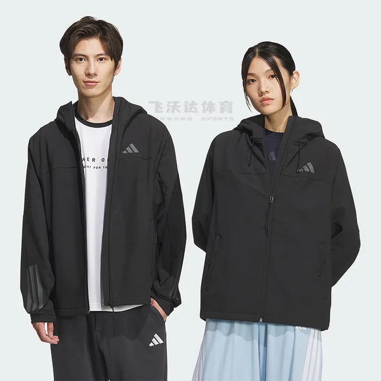 adidas/阿迪达斯拒水防风保暖加绒运动休闲连帽夹克外套KF5224