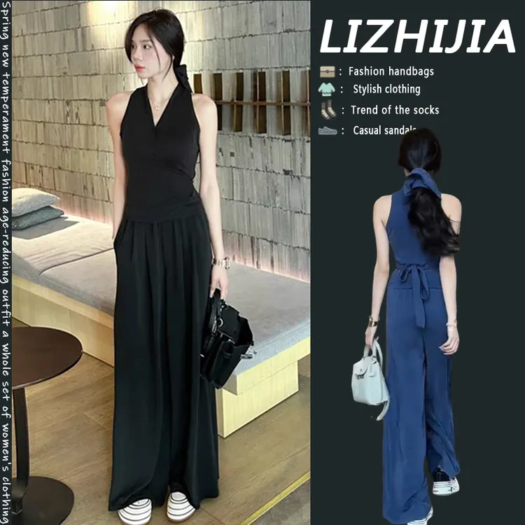 韩系高级感气质V领两件装上衣2025新款初夏流行穿搭通勤休闲套装