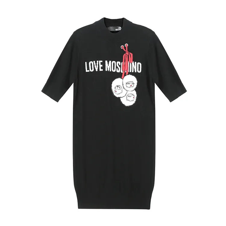 未使用 Moschino/莫斯奇诺 女士短袖连衣裙毛衣 WSR35 11 X0814