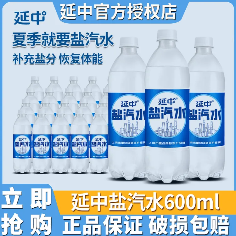 延中盐汽水乌梅汽水600ml*20瓶正宗上海咸味汽水夏日必备饮品解渴
