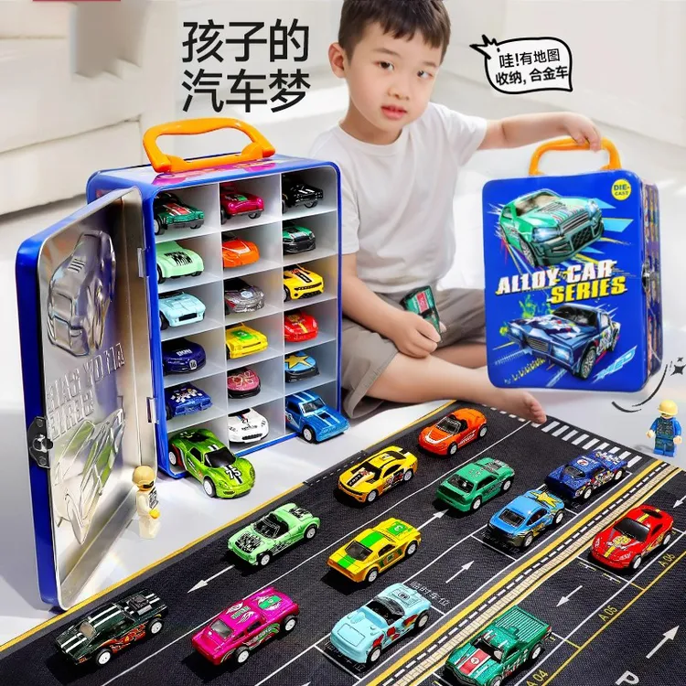 合金回力小汽车玩具儿童仿真赛车礼盒套装男孩生日礼物模型3-6岁