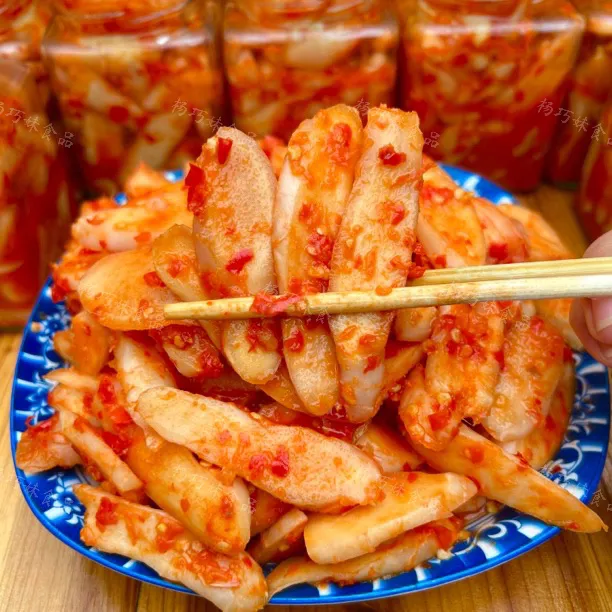 杨巧妹酸辣仔姜片江西剁椒酸姜片即食泡酸菜下饭菜380克罐装