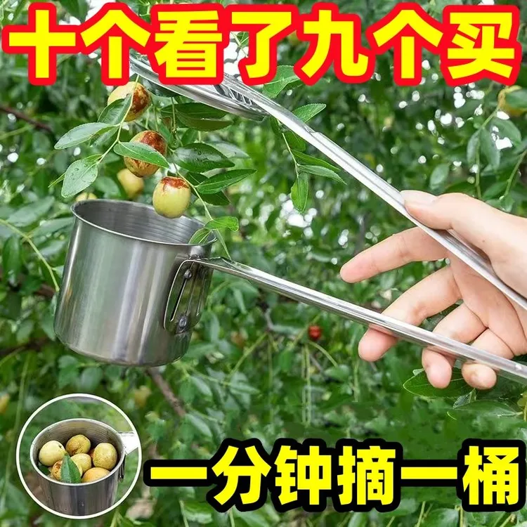 加厚不锈钢摘酸枣神器家用采摘山枣工具摘蓝莓番茄枸杞摘果神器