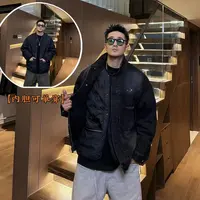 XDZZ二狗秋冬羽绒内胆男款羽绒服做旧水洗宽松牛仔外套潮牌NY9979