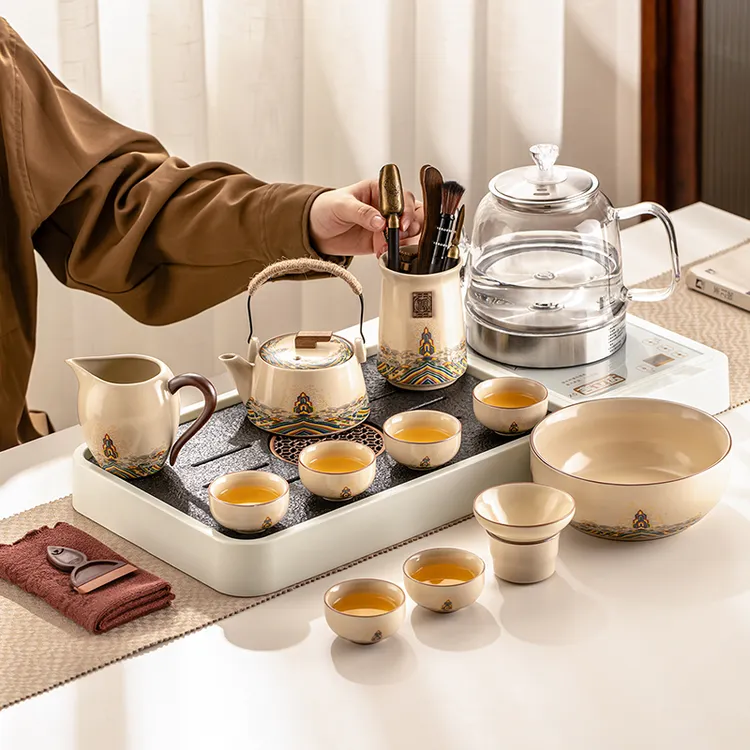 2025款功夫茶具茶盘套装一体高档家用轻奢现代高档煮茶茶壶电陶炉