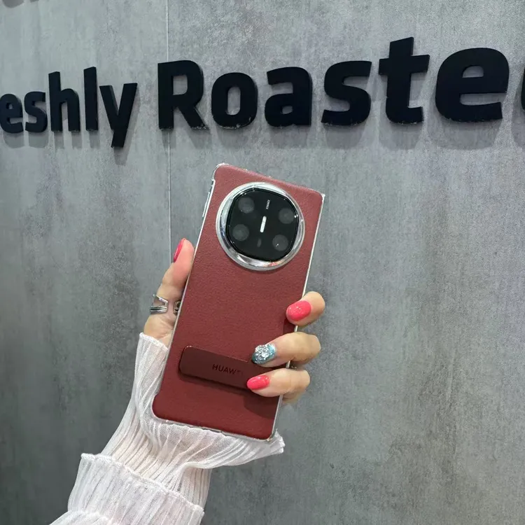 适用华为matex6手机壳新款旋转支架x6典藏版高档荔枝纹奢华外壳