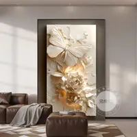 客厅装饰画挂画2025新款轻奢高级感蝴蝶花卉玄关画沙发背景墙壁画