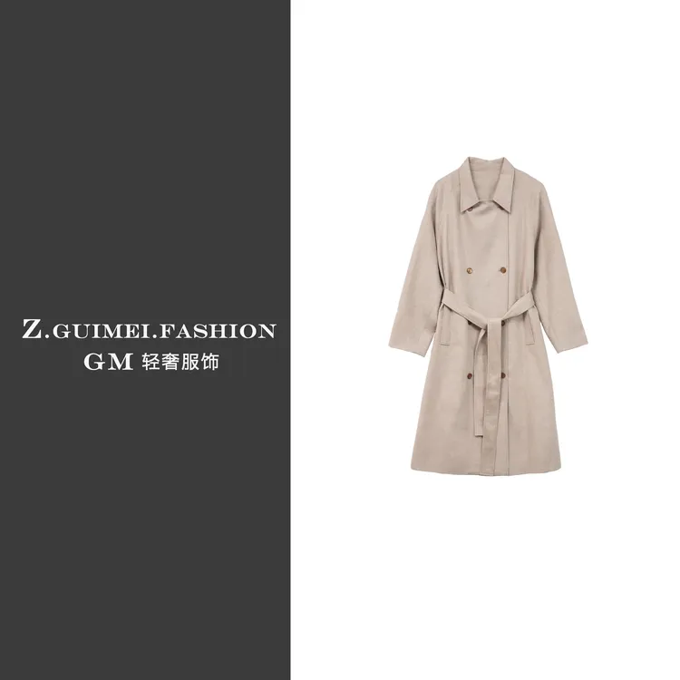 【肆姐高定】外翻领双排扣风衣外套X3048