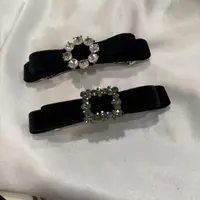 韩国 气质 小众 ins 手工 丝绒 钻钻 弹簧夹Q262