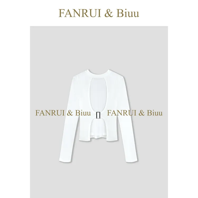 FANRUI/泛芮「蜜语回眸」漏背高颜值镂空透气网纱设计感上衣B17526