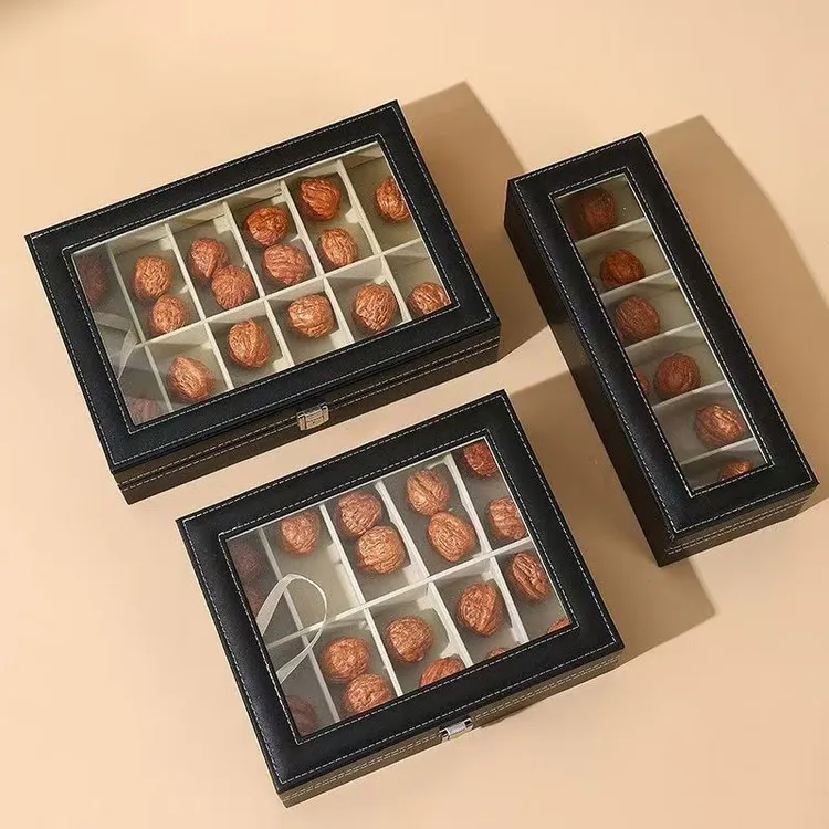 首饰盒/箱 文玩收纳盒带盖玻璃收纳箱核桃手串盒项链手链首饰盒