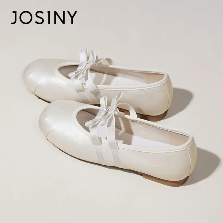 卓诗尼玛丽珍鞋女2025夏季新款法式复古芭蕾舞豆豆鞋平底浅口单鞋