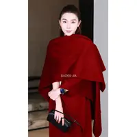 88-【大斗篷】宝儿家含幂BX06825307秋冬新款穿搭羊绒混纺澳毛披肩