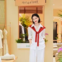 【CC雨涵同款】茵曼冬季时尚针织休闲保暖舒适气质百搭纯色披肩女士