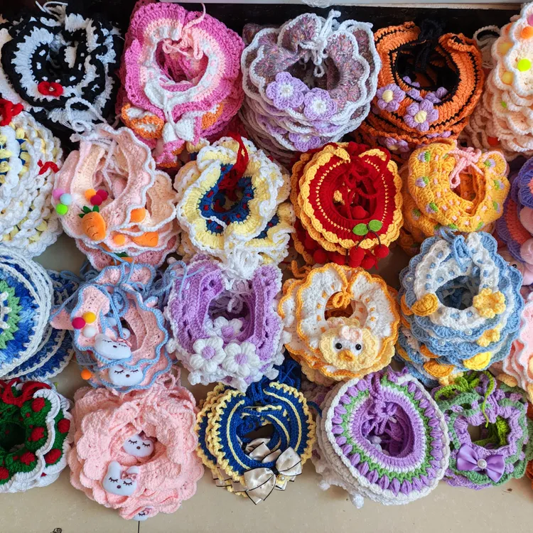 钩织围脖帽子手工默认微瑕不退不换看好下单40个随机会搭配颜色