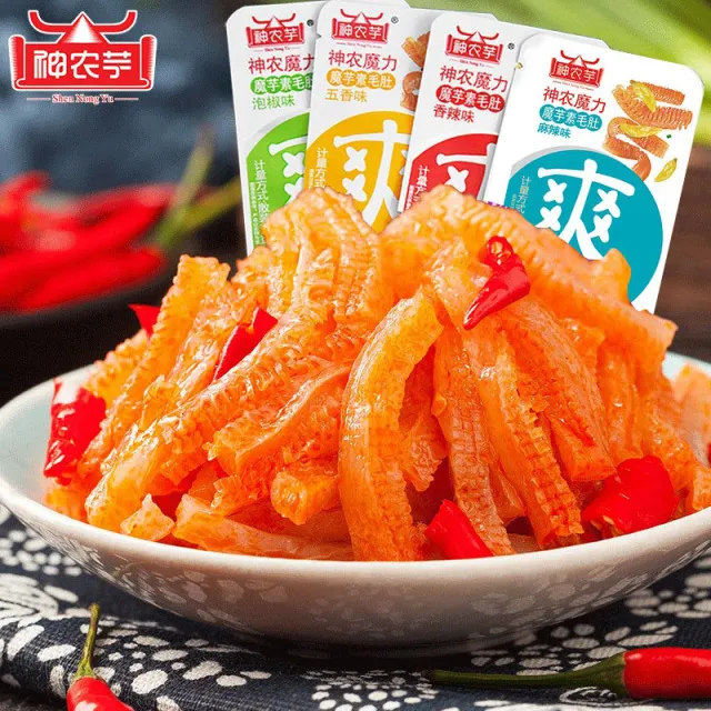 神农魔芋爽香辣味麻酱素毛肚办公室解馋小零食休闲食品上班辣条丝