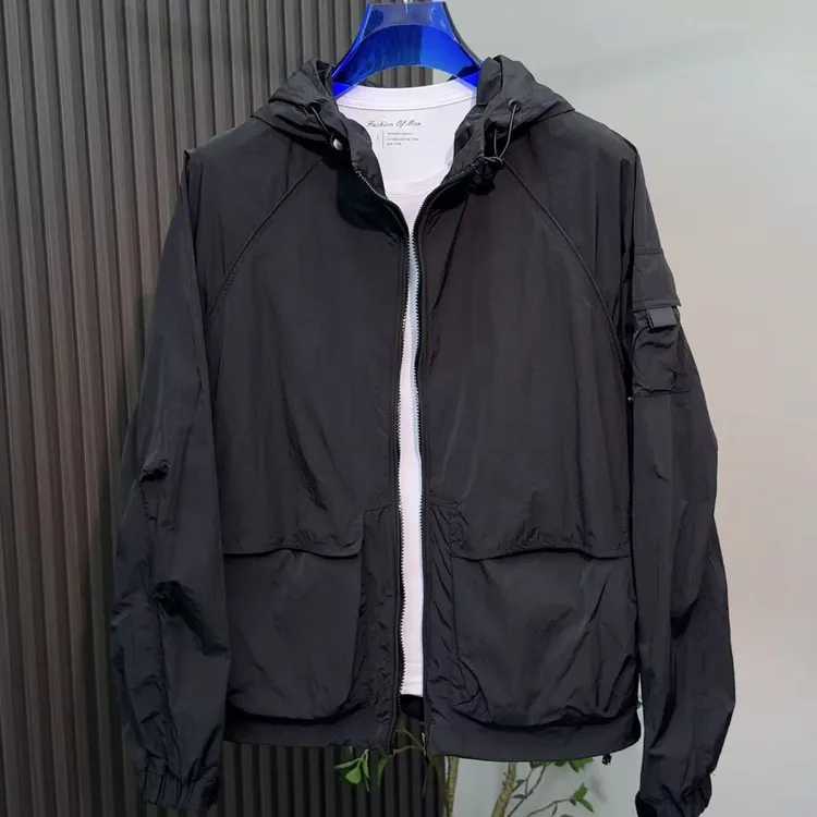 春夏款薄款无衬防晒连帽夹克青年潮牌男士上衣休闲潮流潮男外套