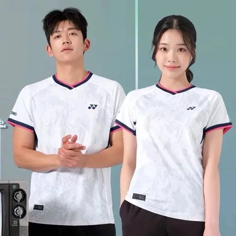 新款速干透气韩版羽毛球服男女短袖上衣比赛训练可定制印字