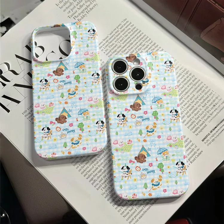 格纹狗狗适用苹果16promax手机壳iphone17pro小众15/14/13/12趣味