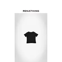 【RENATHING】圆领罗纹短袖T恤