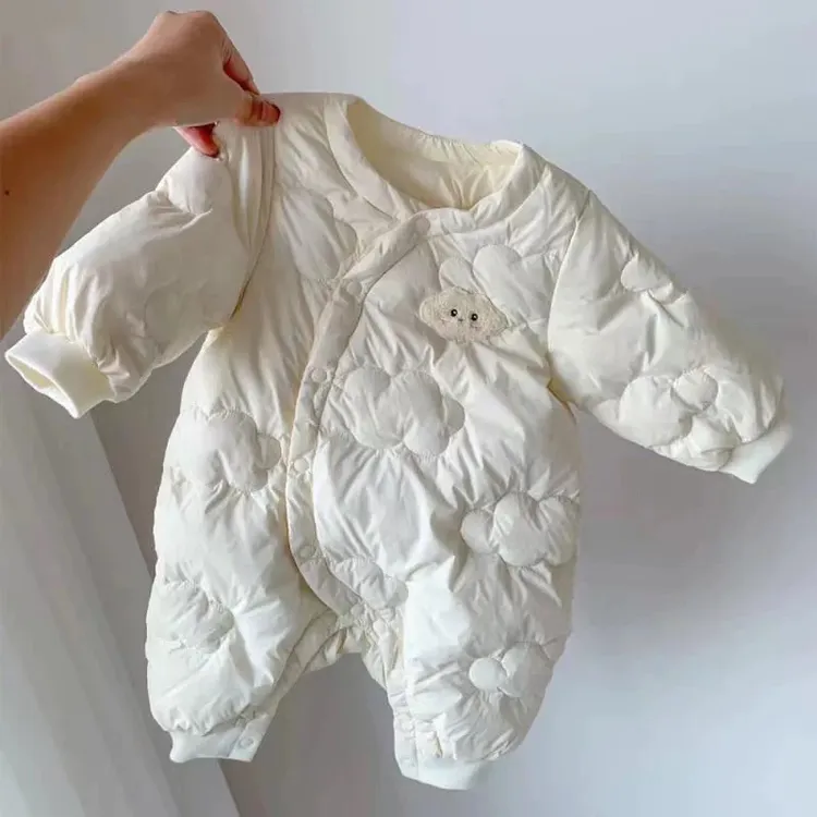 【厂家福利】婴儿秋冬棉服宝宝连体衣加绒夹棉哈衣奶呼呼面包服外出