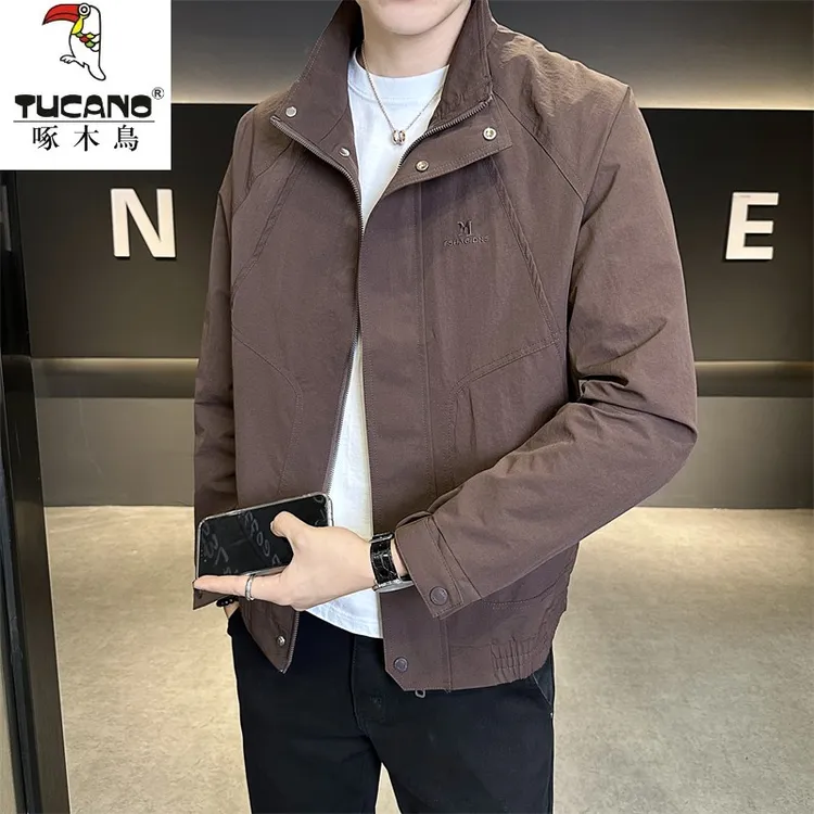 TUCANO/啄木鳥秋季韩版时尚刺绣修身耐磨抗风短款免烫百搭夹克