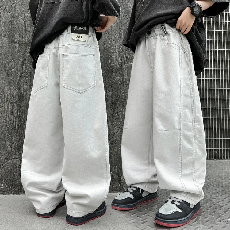 男童裤子防蚊裤夏季薄款中大童宽松牛仔裤长裤2025新款儿童休闲裤