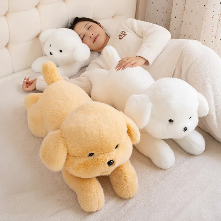 趴款豆袋小狗软萌睡觉安抚毛绒玩具公仔娃娃生日礼物（全链接）