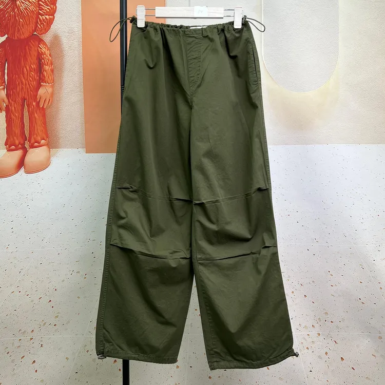 U0646捷拉服饰2025春夏新款调节松紧抽绳工装裤男友风宽松束脚裤