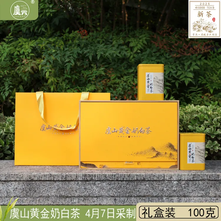 常熟虞芳2025年新茶正宗皇金芽 虞山黄金奶白茶100克高档送礼盒装