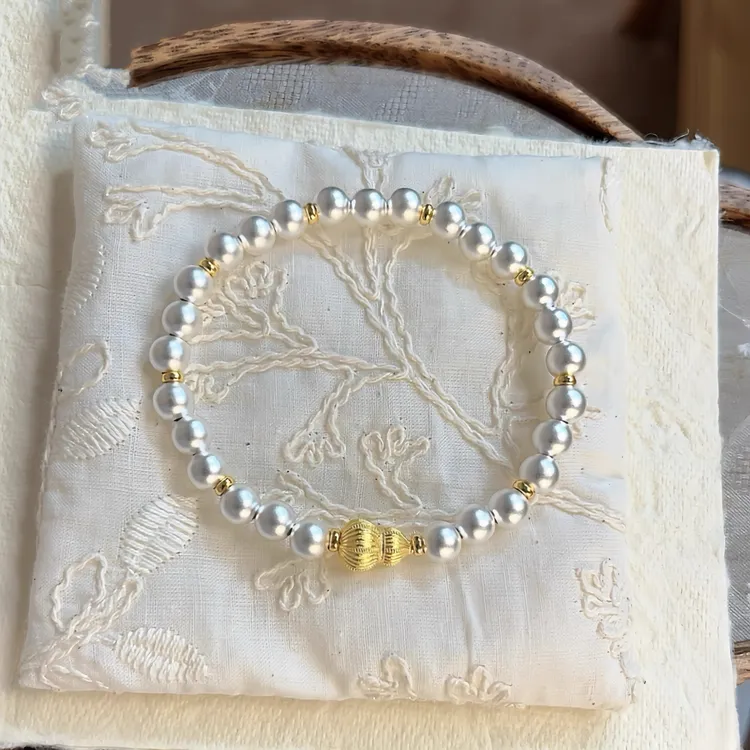 足银手链 描金葫芦纯银手链新中式国风古法圆珠子银手串送女友