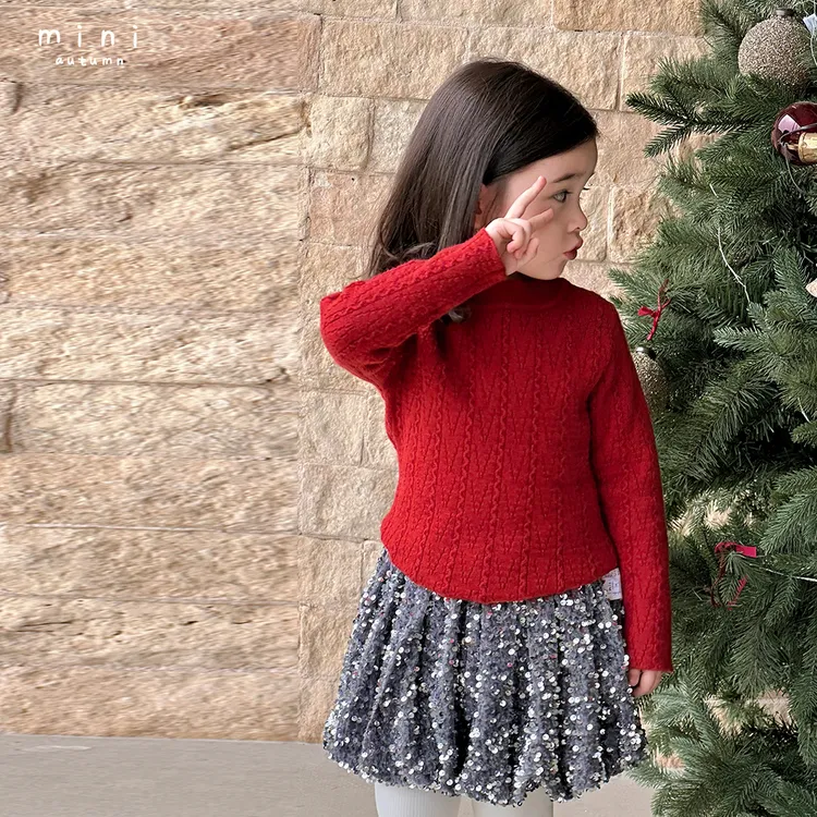 「MINI AUTUMN」【织梦者】恒温岛女小童冬季保暖立领针织毛衣BD53237