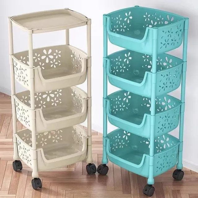 收纳置物架落地多层菜篮子架子移动水果蔬菜储物收纳架多功能家用