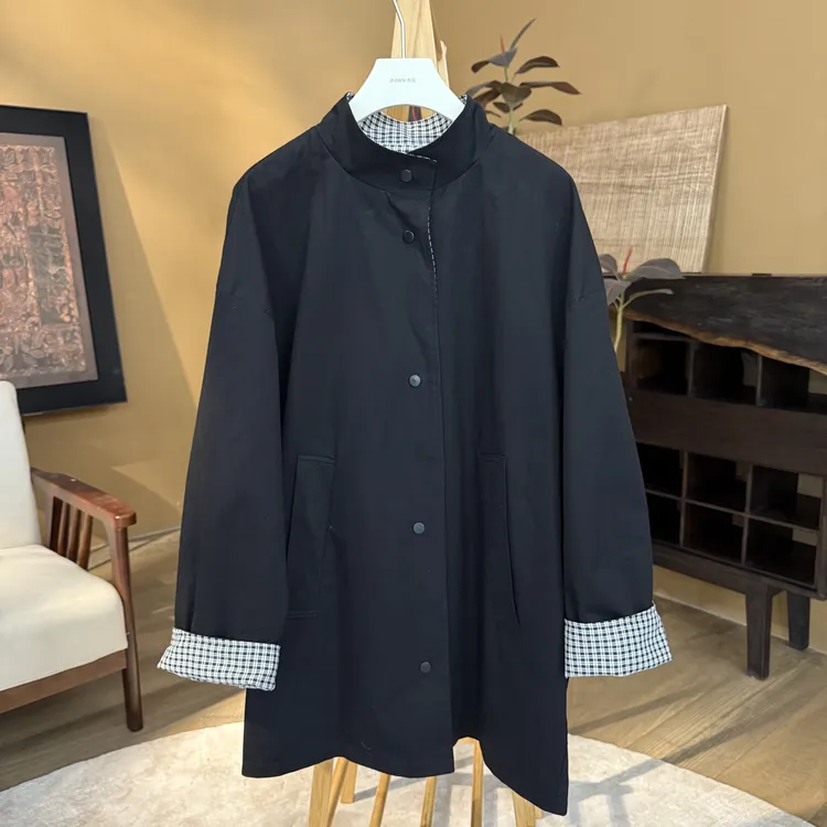 【大头韦韦】双面穿【昼夜拼图】休闲气质格子外套785063