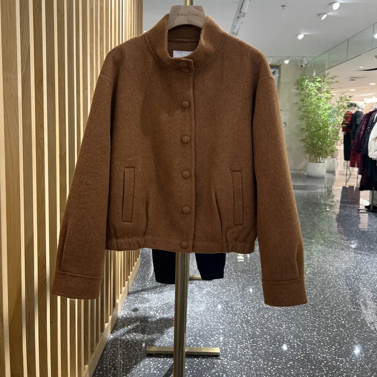 声雨竹7R469秋冬常规款立领短外套毛呢上衣时尚休闲气质简约百搭