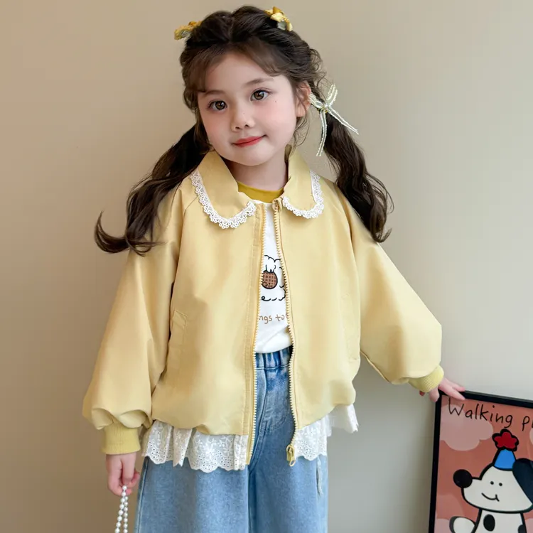 女童外套春秋2025新款儿童洋气上衣秋季宝宝夹克开衫休闲时尚秋装