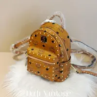大吉中古/Mcm干邑色经典铆钉mini双肩包