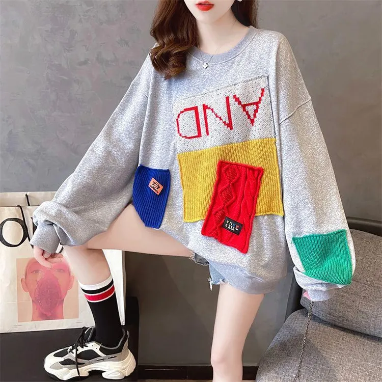大码女装设计感小众卫衣女春秋装2025新款韩大码女装韩版卡通卫衣